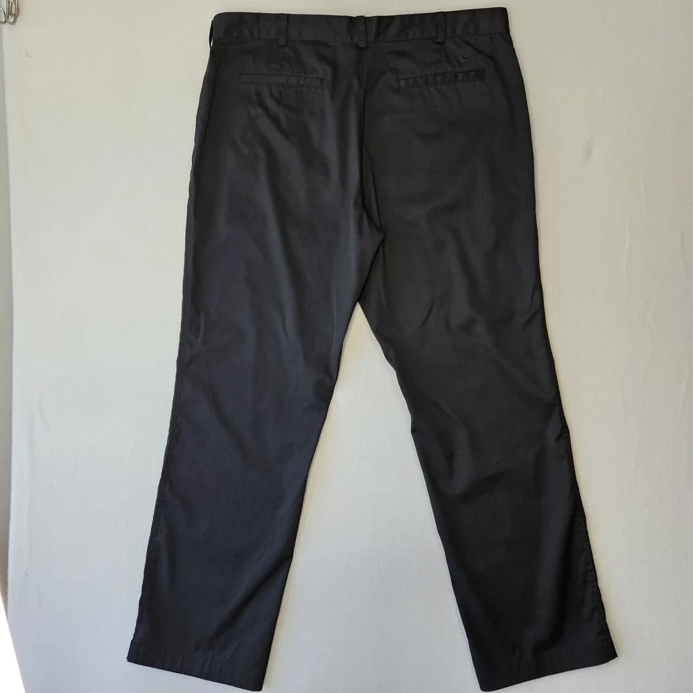 Nike Dri-Fit Dress Pants Men's 38x32 Black Straight Formal Golf Flat Front Used